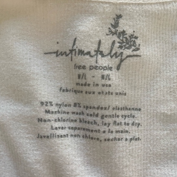 Free People - Intimately - White Stretchy Fitted Top w/lace-up front - Picture 3 of 3